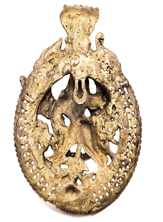 Plus Value Sankat Mochan Bahubali Hanuman Yantra Pure Brass Idol Vastu Remedies Products for South, SW Facing Main Door Home, Office, Shop, Business Entrance Decor Gifting (Size 8 x 6.5 Inches) - Image 3